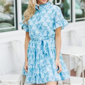 J. Marie Button Up Short Ruffle Dress